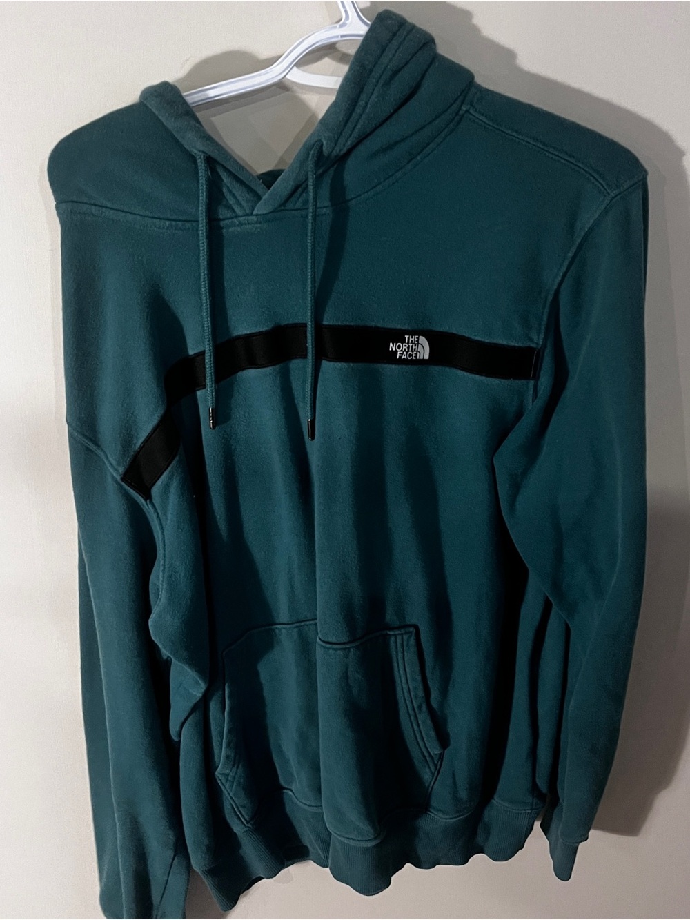 The North Face Dark Teal Pullover Hoodie with Black Stripe